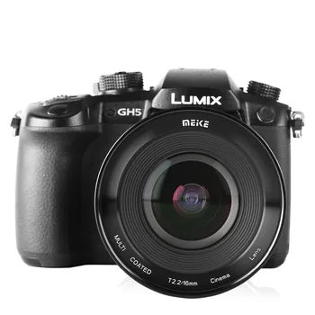 Meike 16 mm T2.2 Manuālais Fokuss Aspherical Portrets Cine Objektīvs Mount Olympus Panasonic Lumix MFT, M4/3 GH2 GH3 G6 GX1 GX7 GX8