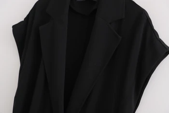 Melna gara veste sievietēm bez piedurknēm uzvalks jaka dāmas veste 2020. gadam pavasara mētelis sievietēm