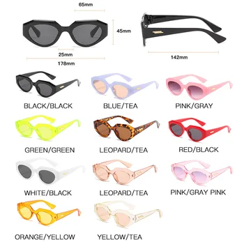 Metāla Viras Kaķa Acs Sieviešu Saulesbrilles Modes Ovālas Saules Brilles uz Lady Pārredzamu Okeāna Lēcas, Brilles Oculos de sol 2021