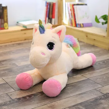 Milzu Izmērs 110cm Unicorn Plīša Rotaļlietu, Mīksto Pildījumu Varavīksnes Vienradzis Lelle Dzīvnieku Zirgu Rotaļlietas Augstas Kvalitātes Dāvanas Bērniem Meitenēm