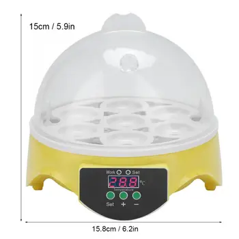 Mini Digitālo 7 Olu Inkubators Automātiska Temperatūras Brooder Vistas, Pīles, Putnu Olu Inkubatora 110 220V Ferma Mājputnu Inkubatoru Mašīna