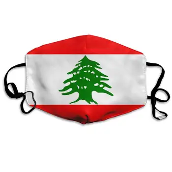 Mutes Maska, kas katru Dienu Saģērbt Libānas Karoga Anti-putekļu Mutes Maska, Mazgājami Atkārtoti Brīvdienu Puse Sejas Maskas Vīriešu Sieviešu Bērnu