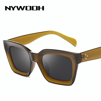 NYWOOH Vintage Laukumā Saulesbrilles Sieviešu Zīmolu, Dizainu, Modi, Saules Brilles Slīpums Toņos Dāmas Sunglass UV400