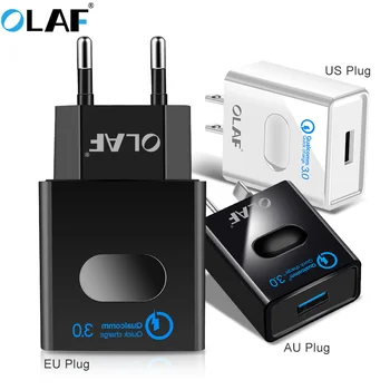 Olaf USB lādētāju ātri uzlādēt 3.0 Ātra uzlāde Iphone X qc 3.0 USB Wlall Lādētāja Adapteris Samsug S8 Par Huawei p20 lite