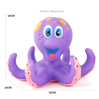 Peldošās Purpurkrāsas Astoņkājis Rotaļlieta ar Hoopla Gredzeni Mijiedarbību Vannas Rotaļlietas Baby Mazuļiem NSV775