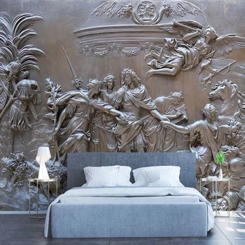 Pielāgotus Foto Wall Papers Mājas Dekoru Eiropas Stilā 3D Reljefa Eņģeļa Raksturs Sienas Studiju Dzīvojamā Istaba Dīvāns Sienu Apdare Fresco
