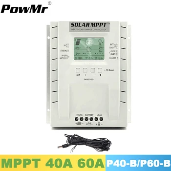 PowMr MPPT Saules Lādētājs Kontrolieris 40A 60A 12V 24V LCD Akumulatora Lādētājs Augstas Efektivitātes Visas Vērtības Uz Viena Ekrāna Saules Regulators