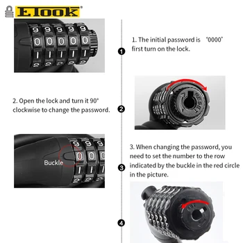 Premium Etook Velosipēdu Kodē Wire Cable Lock Cikls Kopā Bagāžnieka Atslēga Mountain Bike Anti Theft Drošības Bloķēšanas Mājas