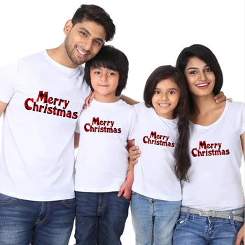 Priecīgus Ziemassvētkus Ģimenes Atbilstošas Drēbes Māmiņa un Man Tshirt Vecāku un Bērnu Apģērbs, Sieviešu Mamma, T-kreklu Bērnu Meitene Zēnu T Krekls