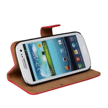 Pu Ādas Lietā par Samsung Galaxy S3 Mini Retro Aizsardzības Maciņš Flip Cover Case for Samsung Galaxy S4 Mini GG