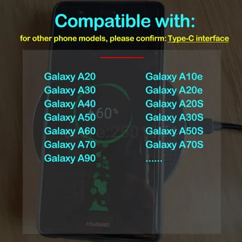 Qi Bezvadu Lādēšanas Samsung Galaxy A20 A30 A40 A50 A60 A70 A90 A10e A20e A20S A30S A50S A70S Bezvadu Lādētāju+USBC Uztvērējs