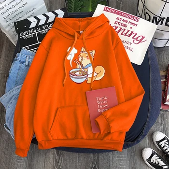 Ramen Shiba Inu pelēkā vārna Gudrs Shiba Inu Suns Shiba Inu Kapuci sporta Krekls Harajuku apelsīnu hoodies Jauki Kawaii Gadījuma hoody