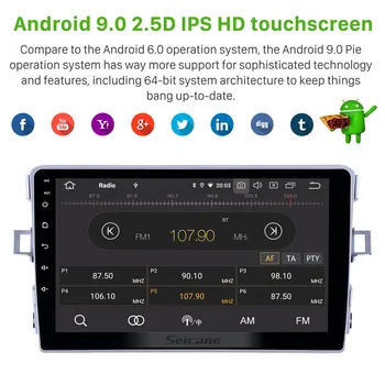 Seicane Android 10. 0 GPS auto multimedia player Toyota Verso 2011. - 2016. gada ar Carplay WIFI USB AUX atbalsta Spogulis Saites OBD2