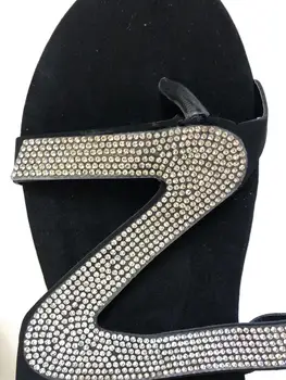 Sieviešu Kristāla Čības Serpentīns Shiny Diamond Modes Gadījuma Dāmas Sandales Vasarā Plus Lieluma Flip Flops Āra Pludmales Apavi