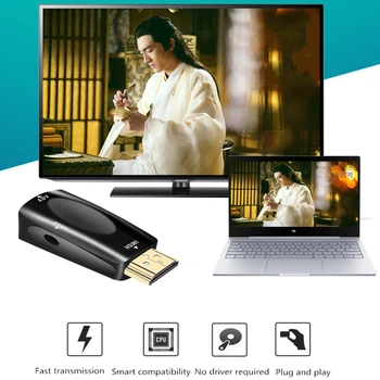 Sieviešu un vīriešu HDMI, VGA 15Pin Audio Adapteri Kabeļi HD 1080P Pārveidotājs Datoru, PC, Laptop, TV Kastē Projektoru Aux Kabeli Synth