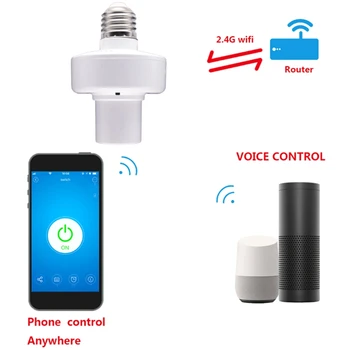 Smart Gaismas Spuldze Adapteris Lampas Turētājs Bāzes AC WiFi Smart Dzīves Ewelink Bezvadu Balss Vadība ar Alexa, Google Home E27 E26 85-26