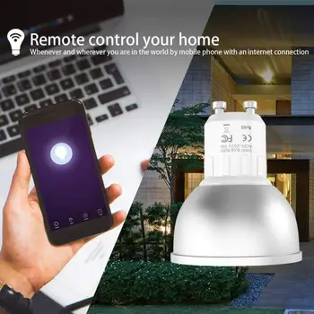 Smart Spuldzes App Tālvadības pults Smart Dzīves RGB 5W WiFi Blub, ņemot vērā Alexa & Google Home tālvadība Ar Viedtālruni, Planšetdatoru GU10