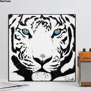 Tiger Plakātu Dzīvnieku Gleznas Uz Audekla Graffiti Mūsdienu Ielu Mākslas Dekoratīvie Melna Balta Sienas Attēlu Mājas Apdare