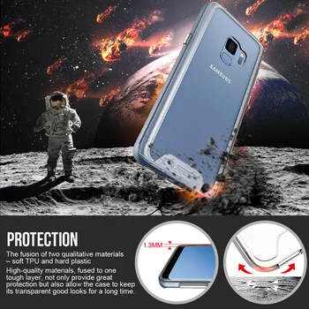 TOIKO Chiron Pārredzama Samsung Galaxy S9 Aptver tos Gadījumus, Triecienizturīgs Hybrid PC TPU Bufera Kritums Aizsardzības Mobilā Telefona Apvalks
