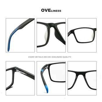 TR90 brilles rāmis vīriešu tuvredzība Recepšu datoru, briļļu rāmji sieviešu Ultra light kvadrātveida rāmji, brilles vīriešiem brilles