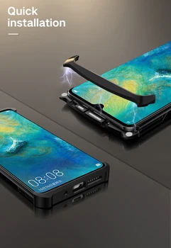 Ultra Slim Alumīnija Bruņas Magnētisko Vāciņu Gadījumā Huawei Mate 20 6.53 collu 3D Malu Aizsardzības un Tukša Metāla Touch