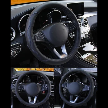 Universāls Auto PU Stūre Segtu Ādas Anti-slip Skidproof Izturīgs 38CM par Chevrolet Orlando Spark Aveo Cruze Captiva