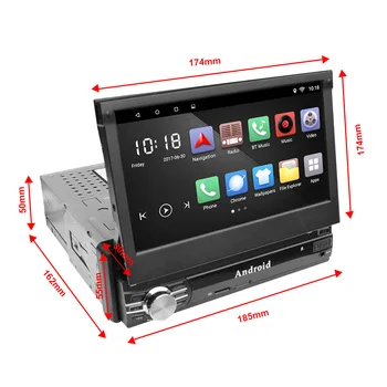 Universālā 1 Din Auto Radio Auto Stereo, GPS Android Touch Ekrāns 1024*600 Galvas Vienības Četrkodolu Car Styling 7