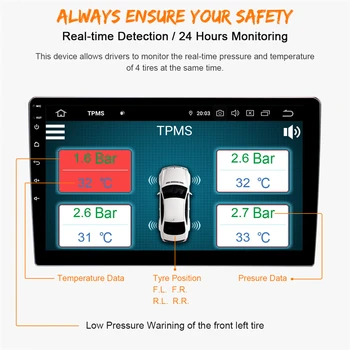 USB Android TPMS riepu spiediena monitorings/Android riepu spiediena kontroles signalizācijas sistēma, bezvadu pārraides TPMS
