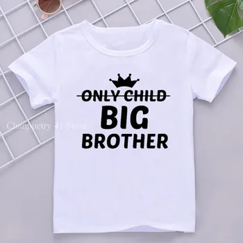 Vienīgais Bērns, Lielo Brāli, kas Grūtniecības Sludinājumu Bērni Tshirt Smieklīgi Īsām Piedurknēm T-krekls Bērniem Pusaudžu Ikdienas Tees