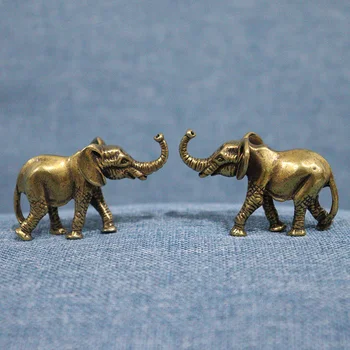 Vintage Brass Ziloņu Mājas Dekoru Rotājumi Amatniecības Miniatūras Figūriņas Galda Dekorēšanas Piederumi Roku Darbs Mini Dzīvniekiem Statuja