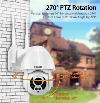 Wanscam PTZ IP Kamera Outdoor Ātrums Dome Bezvadu Wifi 1080P Drošības Kameru Pan Tilt 4X Digital Zoom Tīklu CCTV Uzraudzības