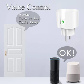 WiFi Slēdža Ligzdā ES, ASV, UK Plug Bezvadu Tālvadības Kontroles modulis ar Taimeri Regulējamas Gaismas Smart Home Darbu ar Alexa/Google
