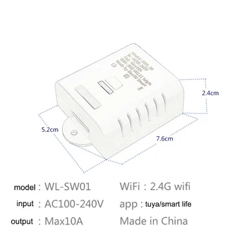 Wifi Smart Releja Slēdzis 10A 16A, lai Tuya Smart Dzīves App Bezvadu Tālvadības pults Darbojas Ar Alexa, Google, Home, Mini