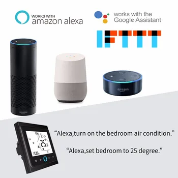 WiFi Smart Termostats, Temperatūras regulators Ūdens/Elektriskās grīdas Apkures/Ūdens / Gāzes apkures Katls Darbojas ar Alexa, Google Home
