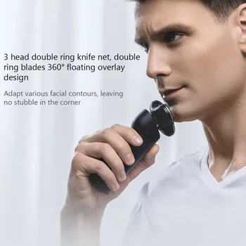 Xiaomi Elektriskais Skuveklis Mijia Skuvekli Skūšanās bārdas Mašīna Vīriešiem Sausā un Mitrā Bārdas Trimmeris mazgājams Uzlādējams 3D galvas Dual Asmeņi