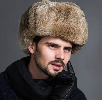 Ziemas, Rudens Modes Krievijas Vīriešu, Vīriešu Siltā Kažokādu Bomber Cepures Cietā Sabiezēt Earflap Caps Leifeng Cietā Sniega Cepures Siltāks