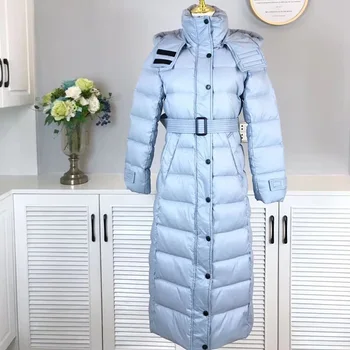 Ziemas Sieviešu Vidēja Gara Dūnu Jaka Vērtnes Slim Korejas Modes Kapuci Mētelis Preppy Stils Silts Lady White Duck Down Coat