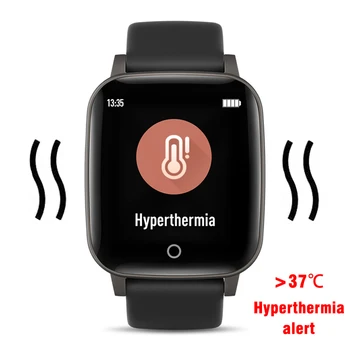ZIEMEĻU MALU Vīriešu Smart Skatīties Ķermeņa Temperatūra 24H Mērījumu Veselības Skatīties Sirdsdarbības Smartwatch Fitnesa Tracker Android, IOS