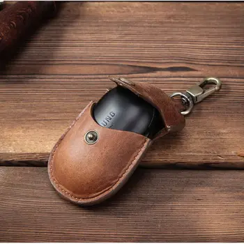 Ādas Aizsardzības Gadījumā Segtu ar Keychain Samsung Galaxy Pumpuri Austiņas