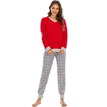 Ātra Piegāde Kokvilnas Sieviešu Pidžamas Komplekts Rudens Ziemas Pidžamas Cietā Sleepwear Sexy Mājas Apģērbs Sievietēm Apakšveļa