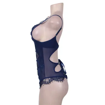 Ķermeņa Encaje Mujer Sievietēm, Caurspīdīgs Mežģīņu Bodysuit Apakšveļa Seksīga Erotiskā Dobi No M-XL 3XL 5XL Plus Lieluma Teddy Apakšveļa RS80327