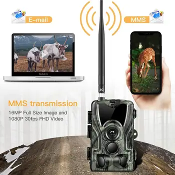 Šūnu Mobilo Medību Kamera 2G MMS, SMS, GSM 16MP 1080P Infrasarkano Bezvadu Nakts Redzamības Savvaļas dzīvnieku Medību Taka Kamera HC801M